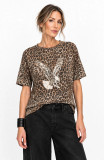 T-Shirt leopard με στάμπα αετό