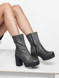 Anatomic leather ankle boots - Gray