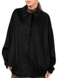 Oversized bomber / jacket  από απαλό suede