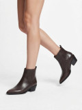 Western Ankle Boot - Dark Brown