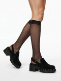 Genuine suede  Clogs - Black