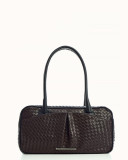 Brown leather bag with top handles