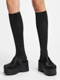 Platform Clogs - black  pony skin
