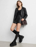 Platform Clogs - black  pony skin