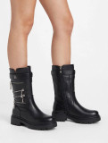 Black Multi-Zip Biker Boots