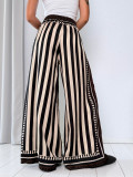 Satin Palazzo Pants with Stripes