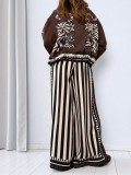 Satin Palazzo Pants with Stripes