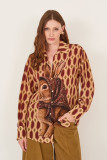 Oversized πουκάμισο με statement print