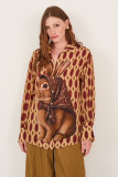Oversized πουκάμισο με statement print