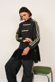 Φουτερ Jacket με Frog κουμπώματα και πλαϊνές ρίγες.